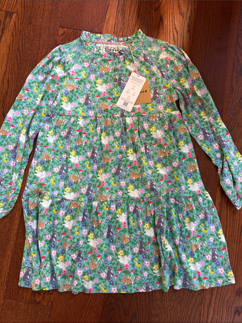 NWT Boden Floral Tiered Long-Sleeve Dress
